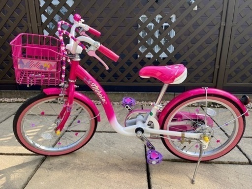 18インチ　ミニーマウス　子供用自転車【洗車済】