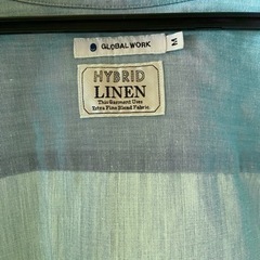 グローバルワーク　8部丈　ライトターコイズブルー　リネンシャツの画像