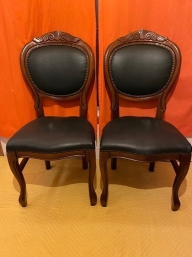 ダイニングチェア　2脚 ヨーロピアン　アンティーク家具　輸入家具
