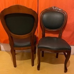 ダイニングチェア　2脚 ヨーロピアン　アンティーク家具　輸入家具