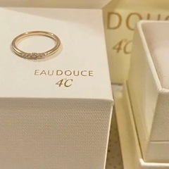 4 °C  K10イエローゴールドダイヤモンドリング 9号の画像