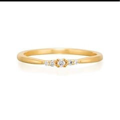 4 °C  K10イエローゴールドダイヤモンドリング 9号