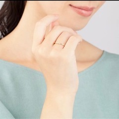 4 °C  K10イエローゴールドダイヤモンドリング 9号の画像