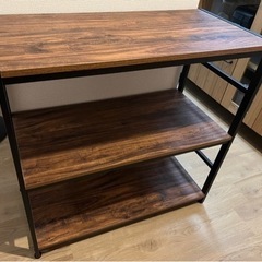 【受渡予定】3段アイアンラック　ダークウォルナット
