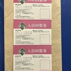 ニューレオマワールド　天然温泉　回数券①3回分