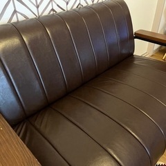 【ニトリ】ダークブラウン　2人掛けソファーの画像