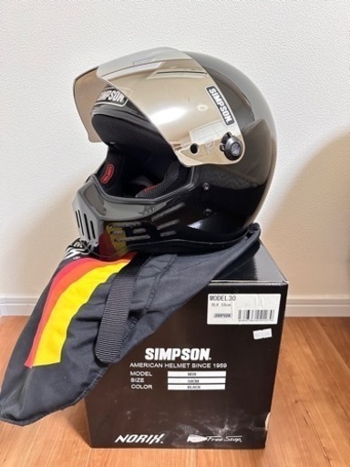 シンプソン　M30 SIMPSON スモーク　クローム　フルフェイス　ハーレー