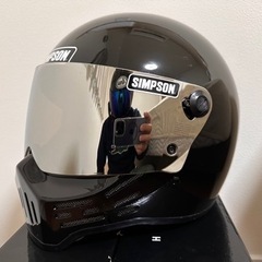シンプソン　M30 SIMPSON スモーク　クローム　フルフェイス　ハーレーの画像
