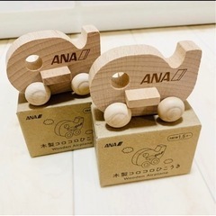 【新品】非売品　ANAオリジナル　木製コロコロひこうき　の画像