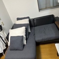 ニトリ　布張りカウチソファ(Sタイプキングダム3KD)の画像