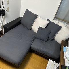 ニトリ　布張りカウチソファ(Sタイプキングダム3KD)の画像