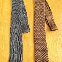 ニットタイ（ブラック、ブラウン）