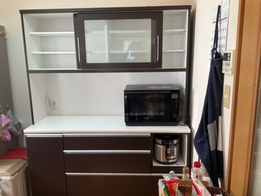 【ニトリ】食器棚 (レジューム 150TG-S DBR/150QH-R DBR)