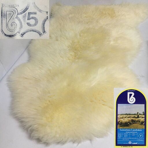ut12/56 BOWRON ボーロン ムートン ラグ マット 約98×57cm ラムスキン Luxurious Lambskin オーストラリア産 羊毛 絨毯 敷物