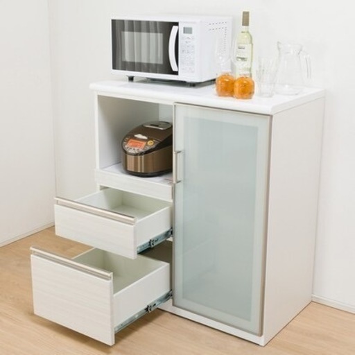 【1人暮らし・カップルにおすすめ】ニトリ キッチンボード 食器棚 Nポスティア90WH