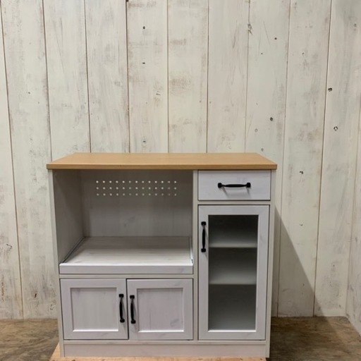 4/25終 ☆状態良好☆ レンジボード 食器棚 収納 家具 インテリア キッチン 菊倉E