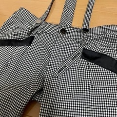 チェックパンツ サロペット風の画像