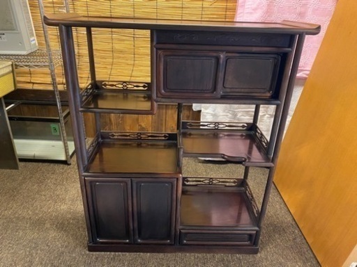 唐木　紫檀　茶箪笥　飾り棚　美品