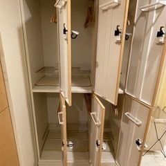 【美品】木目調ロッカー シリンダー錠 ナチュラル の画像