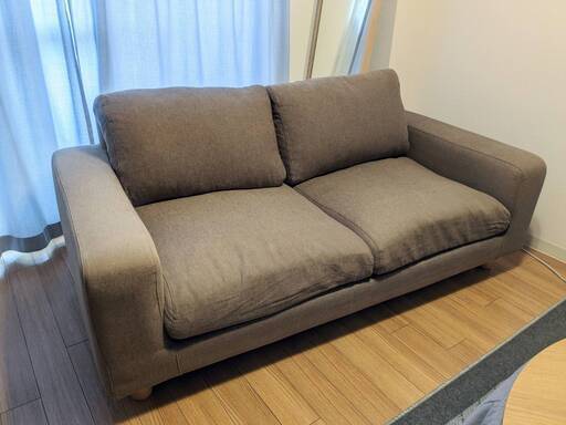 【ソファ】無印良品 ワイドアームフェザーソファ 2シーター
