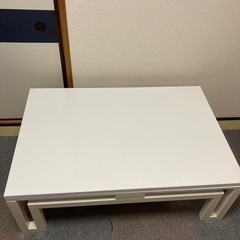 ダイニングテーブル 白 こたつの画像