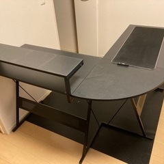 ゲーミングL字デスク(LEDマウスパッド付き)！引き取りで1,0...