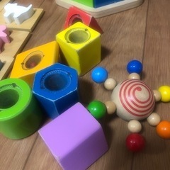 木製玩具 型はめ コマ ハイメス hapeブロック 木のおもちゃセットの画像