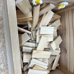 積み木296個(ヒノキの箱付き)★ドミノやカプラのように使えます