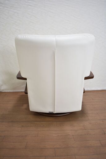 【ヤ取終了8/4】≪yw625≫ Fuji furniture/冨士ファニチア 回転椅子/1人用回転ソファ ソフトレザー/本革 日本製