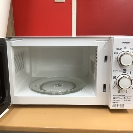 電子レンジ TWINBIRD ツインバード DR-D419 2019年製 60Hz ターンテーブル