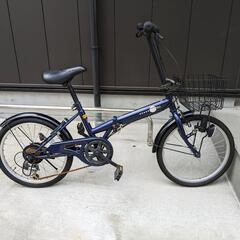 【ほぼ確定終了】折りたたみ自転車　ネイビー　無料！