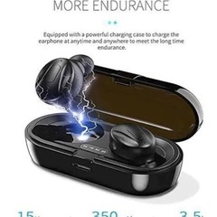 Bluetooth イヤホン ワイヤレスイヤホン 黒 ブラック 入耳式ステレオマイク iosの画像