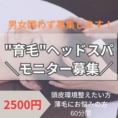 育毛ドライヘッドスパモニター募集します！平日限定★