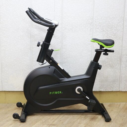 307)【美品】FITBOX FBX-002B_01 第3世代 スピンバイク 負荷8段階 パルス計測 キャスター付 ダイエット 在宅 フィットボックス