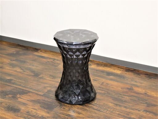 【ヤ取4/21終了】≪W914ジ≫ Kartell/カルテル スツール Kartell STONE/ストーン イタリア製 ブラック/黒色 高さ約46cm サイドテーブル/オブジェ インテリア