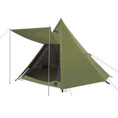 美品 GOGlamping ワンポールテント 3～4人用 前室付き ソロ DODグランドシート★キャノピーポール セットの画像