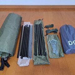 美品 GOGlamping ワンポールテント 3～4人用 前室付...