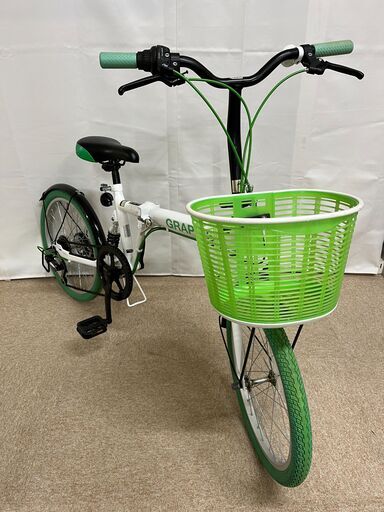 【北見市発】GRAPHIS 折りたたみ自転車 6150115037 6段ギア 20インチ ホワイト (E1530kxwY)