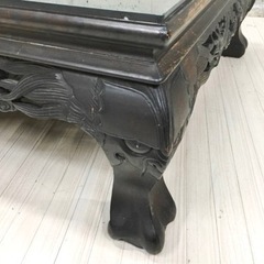 透かし彫りテーブル 透かし彫 座卓テーブル ローテーブル センターテーブルの画像