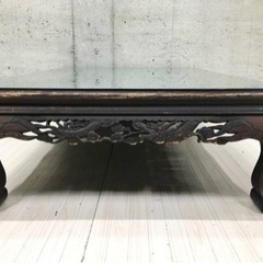 透かし彫りテーブル 透かし彫 座卓テーブル ローテーブル センターテーブルの画像