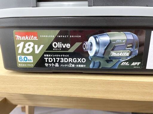 新品 マキタ TD173DRGXO オリーブ 充電式インパクトドライバ バッテリBL1860B×2本・充電器DC18RF・ケース付 M