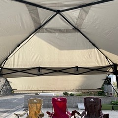 モダンデコテント タープ ワンタッチ オーニングタイプ 横幕付きの画像