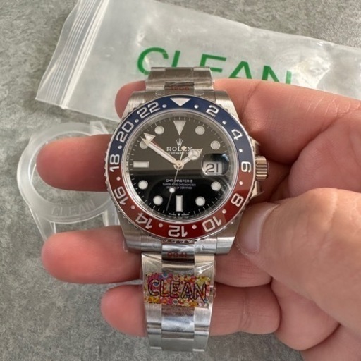 clean製 自動巻時計 赤青ペプシオイスター