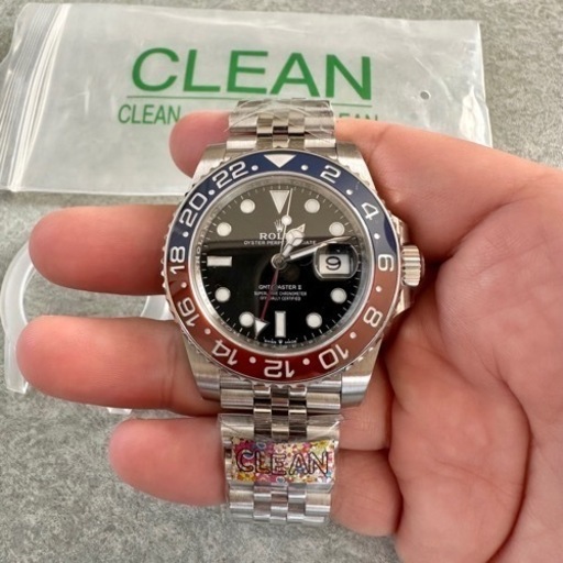 clean製自動巻時計 赤青ペプシジュビリー