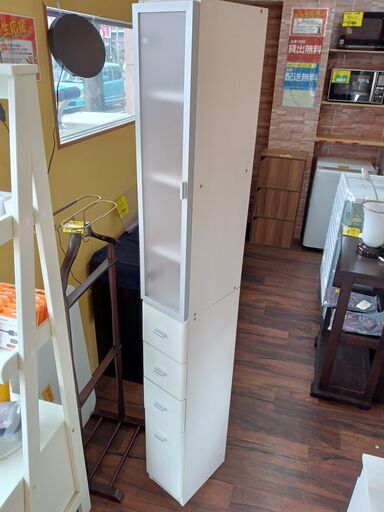 スリム収納棚　すき間収納　ホワイト　サイズ（約）幅２０×奥３１×高１８０　　■近隣配送無料 買取GO‼　栄和店