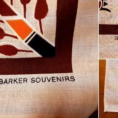 ヴィンテージ BARKER SOUVENIRS リネン？ テーブルクロス 正方形 ABORIGINAL インテリアに　/MJ-0378 南の画像