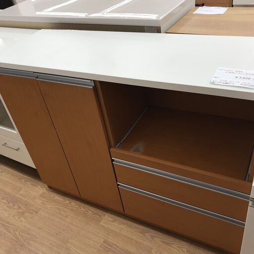 ★ジモティ割あり★ テクノコンセプト 食器棚 ブラウン H90×W119×D40 クリーニング済み KJ1856