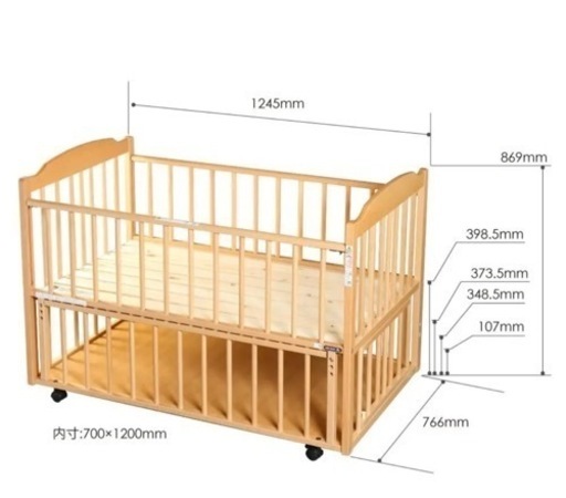澤田工業 サワベビー Sawa baby 4歳まで使えるロングユースベッド D型ジョルノ 天然ひのき 2 way オープン 多機能