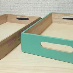 浅い木箱4個セット　(小物入れ?)の画像