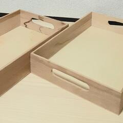 浅い木箱4個セット　(小物入れ?)の画像